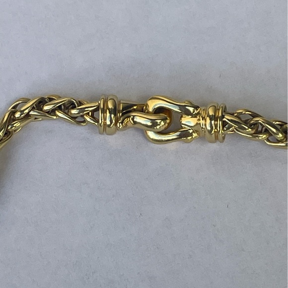 David Yurman 18k Yellow Gold 17” 4mm Wheat Chain Diamond Donut Necklace - Picture 9 of 15